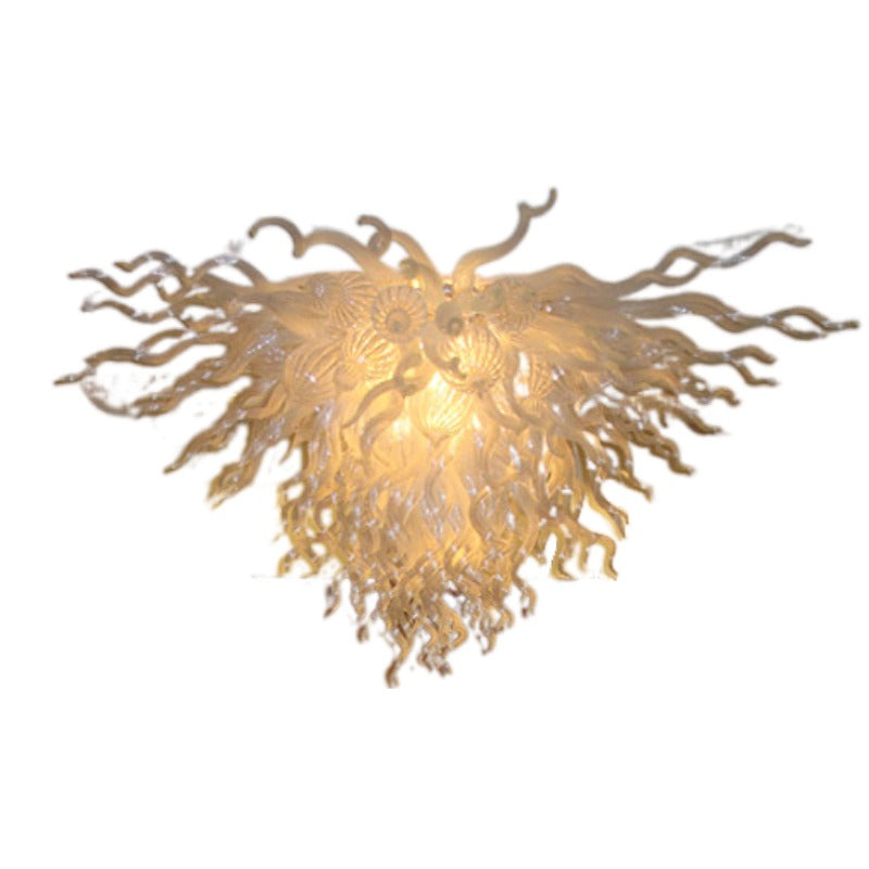 White Blown Glass Pendant Lamps Murano Style Glass Chandelier AC 110-240v LED Bulbs Hanging Ceiling Light for New House Decor