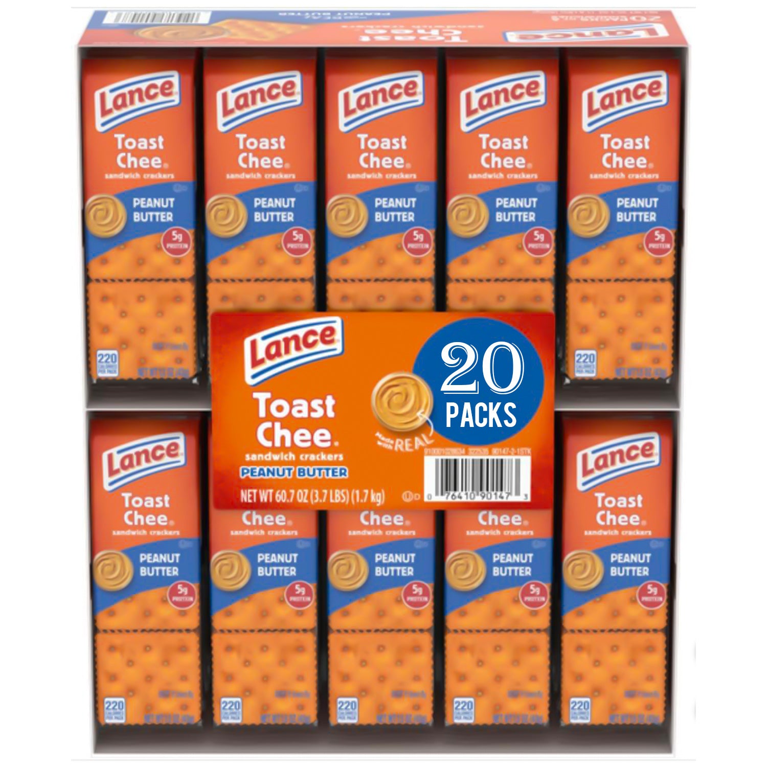 TEMU 20-pack - Lance Toasty Peanut Butter Mini Sandwich Crackers