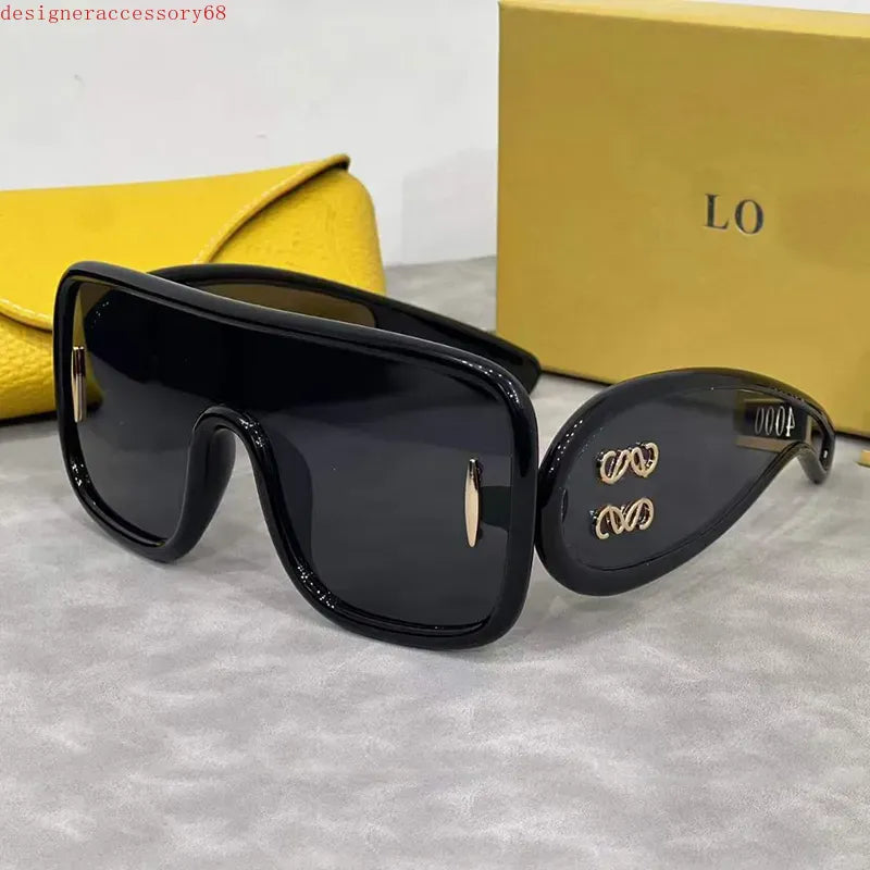 Designer Oversized Goggles Wave Face Mask Women Women Driving Suit Beach Sunglasses Vintage Frames with Case