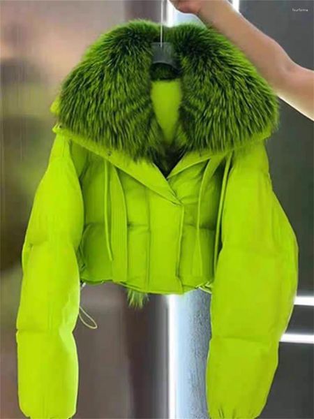 Womens Down Parkas Trench Coats Fashionable Cotton Jacket High-end Small Fragrant Style Large Fur Collar Thick Winter 2024 Autumn Winter Des