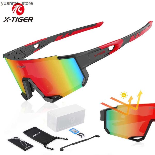 Outdoor Eyewear X-TIGER Polarized Sports Sunglasses Road Bicycle Riding Protection Goggles Mens Womens Cycling Glasses Running Fishing Golf