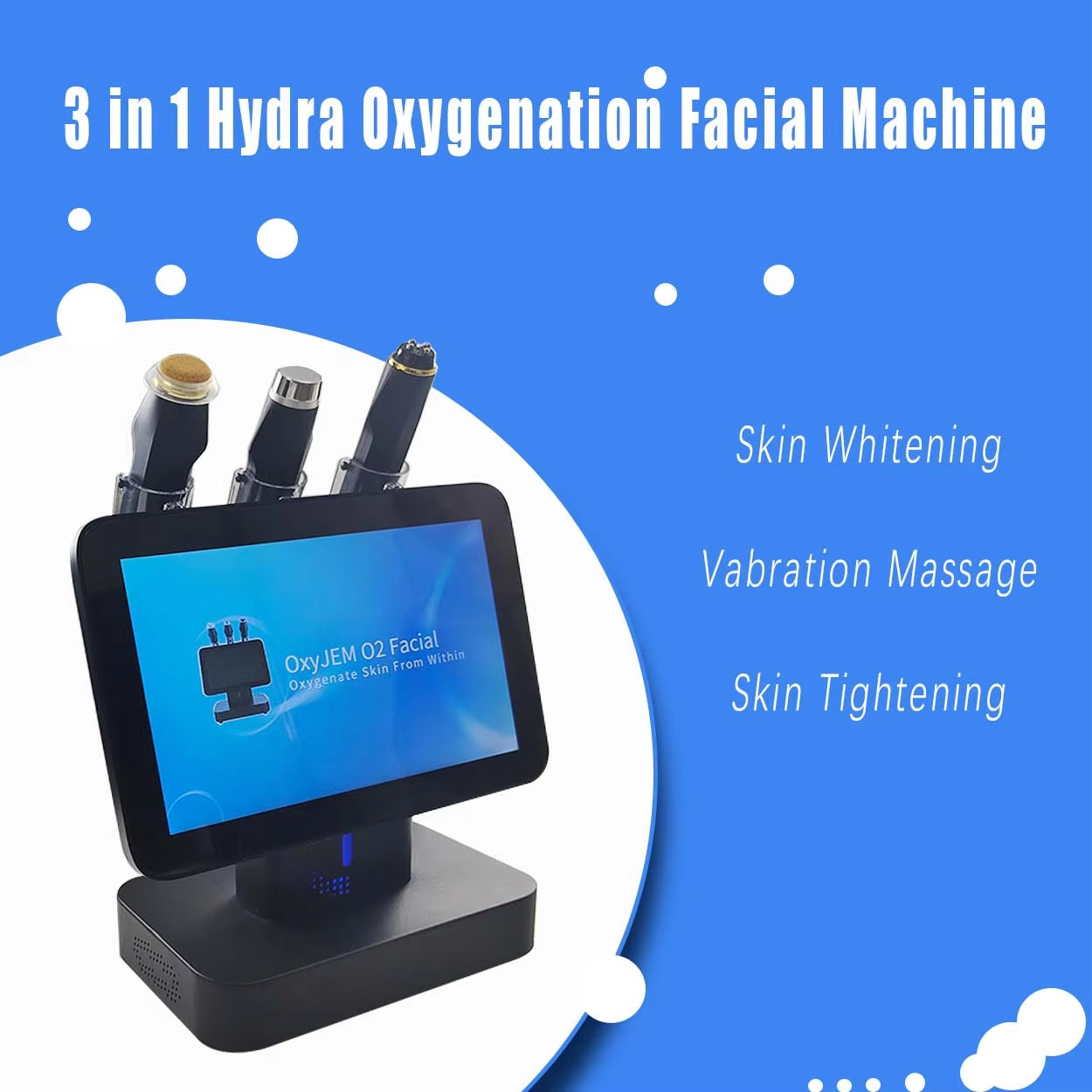 Portable 3 in 1 Oxygenation Pods Kit CO2 Bubble Face Cleaning Exfoliate Oxygen Facial Machine