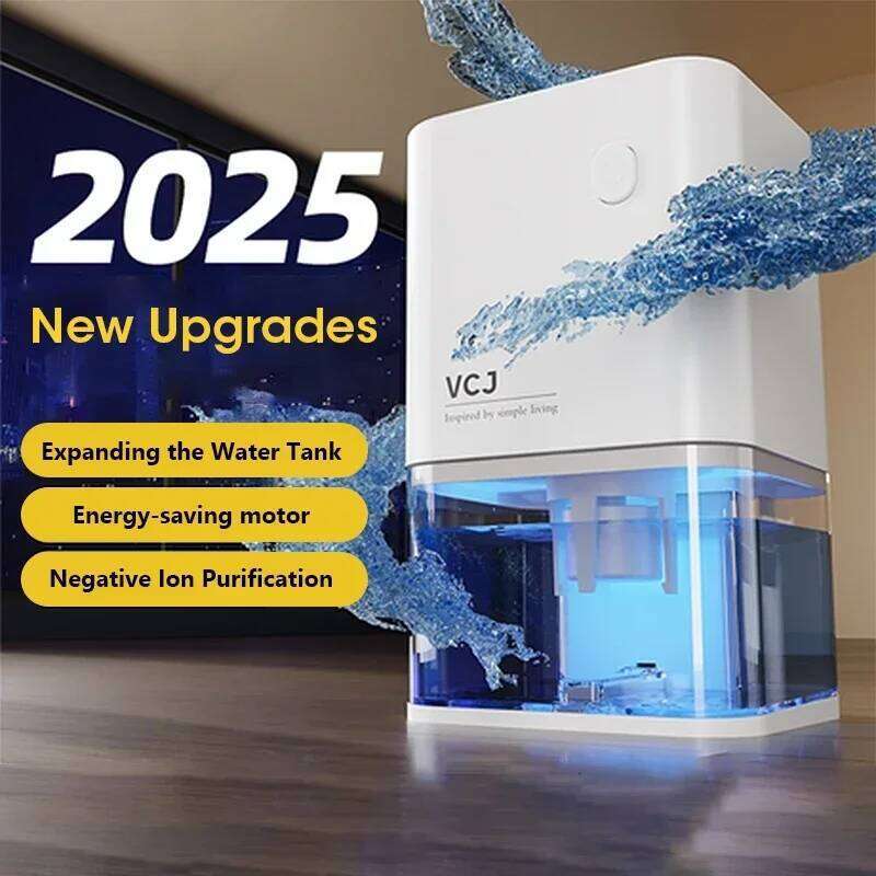 Silent Dehumidifier 500ml, Air Dryer Moisture Absorber with Deodorizer for Home Office Bedroom Kitchen, EU Plug