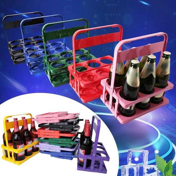 Plastic portable folding beer rack foldable six pack handheld basket party stand wine supplier carrier beverage six pack S6Z1 Y241205
