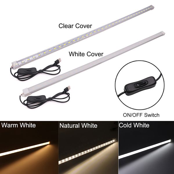 5V LED Bar Lights 20 35 40 50 CM SMD 5630 LED Rigid Strip Milky White Shell for Home Kitchen Under Cabinet Lighting with USB 2Pcs-lot D2.0