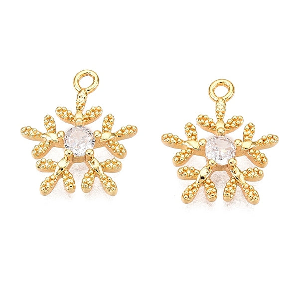 Weihnachtsmotiv Messing Micro Pave klare Zirkonia Charms