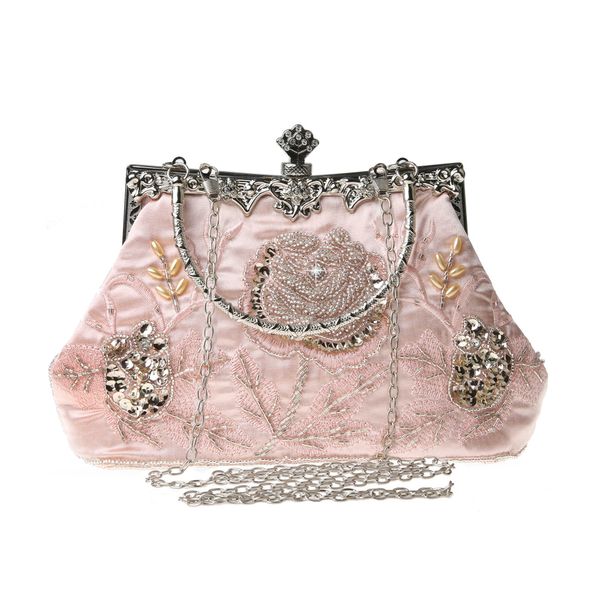 Evening Bags Vintage Beaded Embroidery Shoulder Bags Women Handmade Multicolor Handbags Lady Clutch Wedding Bag 240831