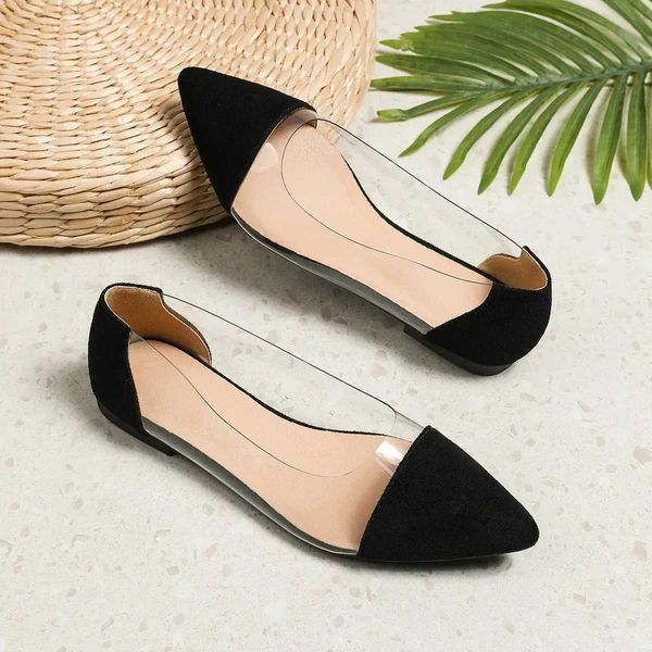 Sexy Transparent Shallow Mouth Shoes Flat Shoes Ponto de Toe Luz casual confortável Sapatos de caminhada femininos grandes 2024C241128