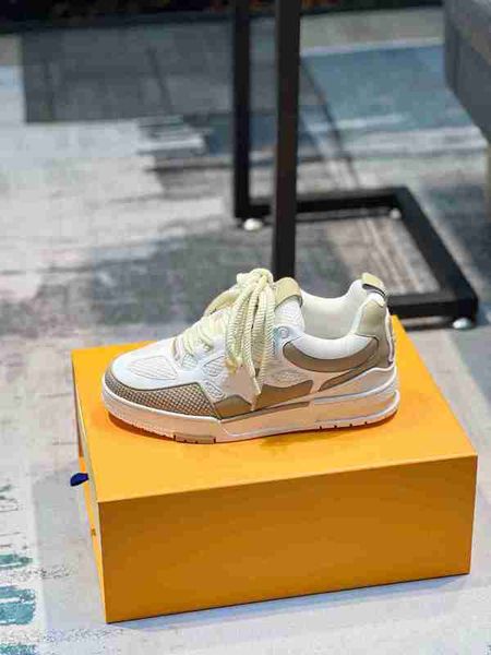 Designer Skate Sneaker Casual Shoes Virgil Calfskin Leather Abloh Black White Green Red Blue Overlays women men shoe size 36-45