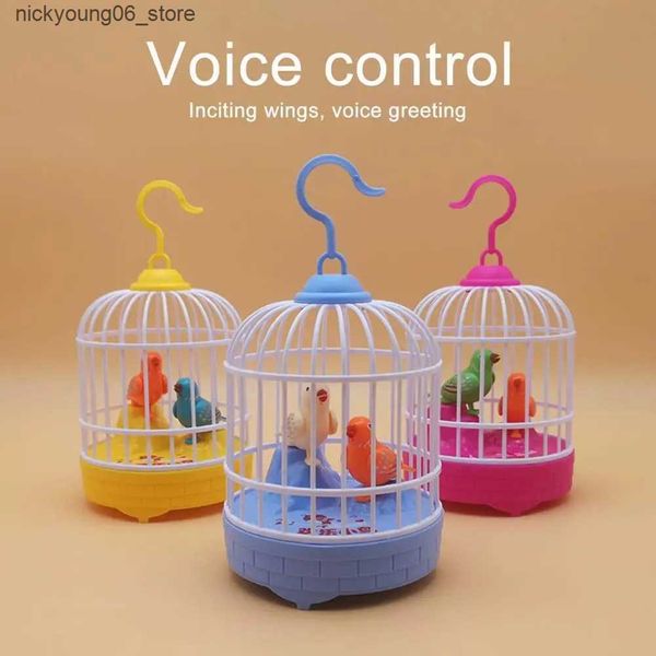 Plush Light - Up toys Sensing sound control birdcage fun toys for children pet toys animal simulation birdcage childrens toys gifts garden l