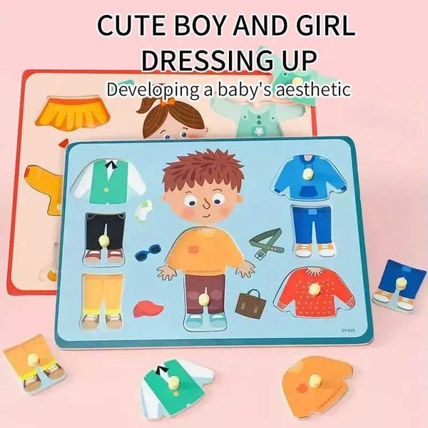 Montessori Educational Learning Puzzle SetDress Up Toy Early Learning Educational Toy Pretend Play Set for Girls LX241024