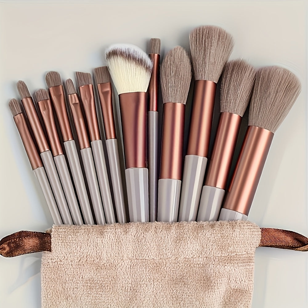 TEMU 13pcs Professional Makeup Brush Set, Soft And Fluffy Professional Makeup Foundation Powder Eyeshadow Kabuki Hybrid Makeup Brush Beauty Tools For