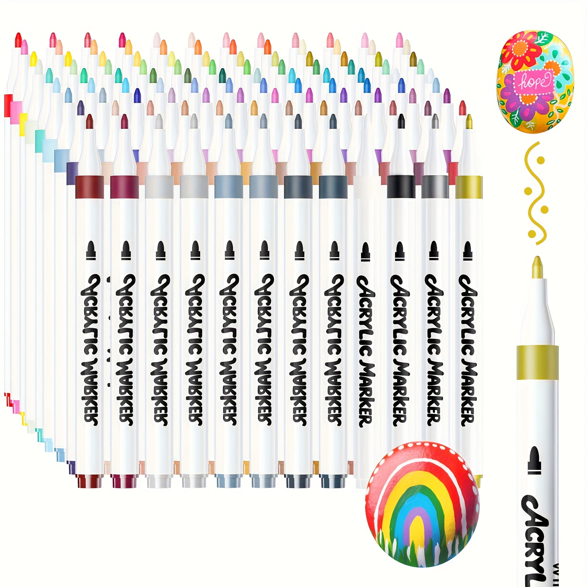 TEMU Tbc The Best Crafts 48-72-108 Colors Acrylic Paint Markers: High Coverage, Waterproof, Non-toxic, . Great For Illustration, Graffiti, Paper,