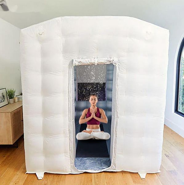 Door Ship Outdoor Activities white inflatable yoga dome tent air blow up yoga tent for sale