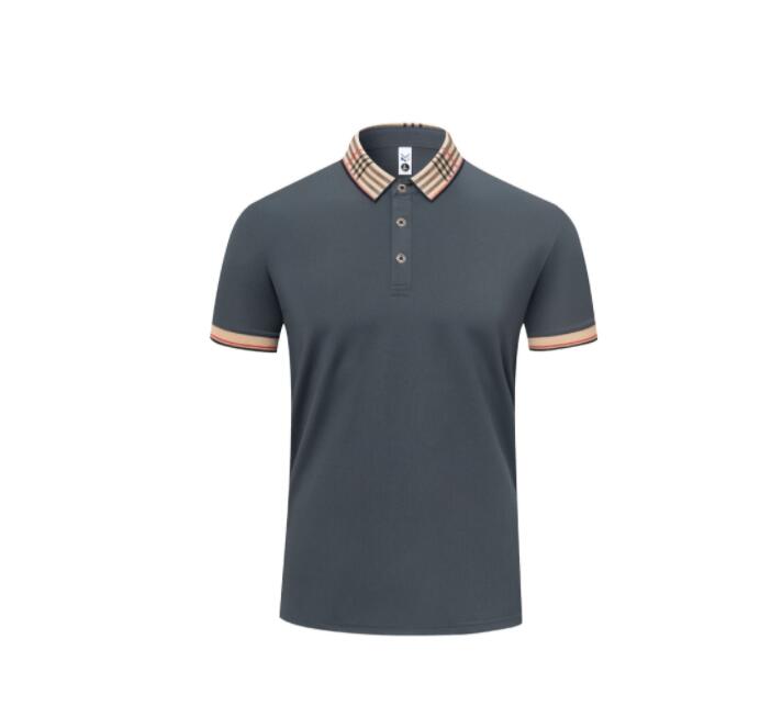 New Solid Polo Shirt Luxury brand Clothing Bulberry womens casual check lapel polo short sleeves Fit Slim Man Polo Shirt Button Collar lovers Tops 4