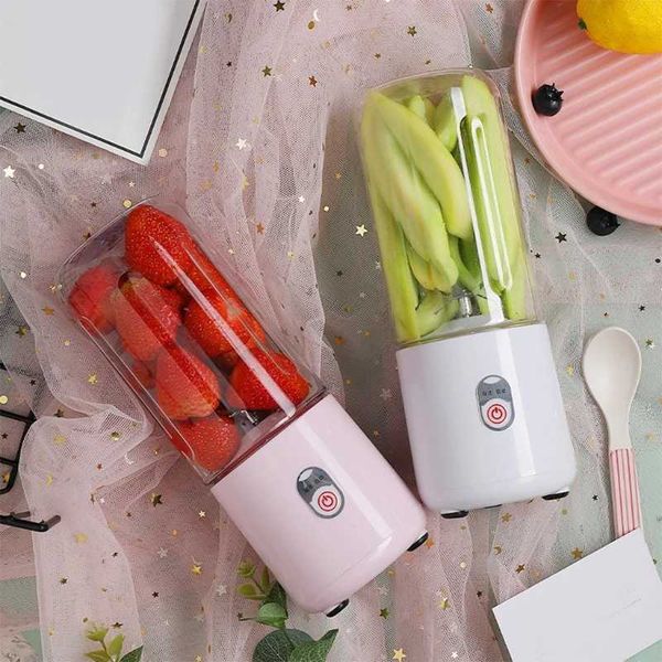 500ml Portable Electric Juicer Cup Kitchen Office Rechargeable Mini Blender Food Processor USB Mixer Small Cooking AppliancesXJ241227
