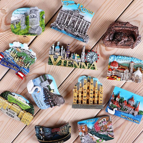 Fridge Magnets Magnetic refrigerator magnets Italy Switzerland Chile Austria European countries Tourist attractions souvenir Home decoration