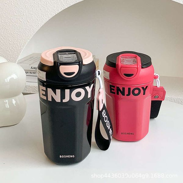 Straw Insulated 316 Stainless Steel Coffee Portable Office Water Female High Beauty Dual Drinking Cup