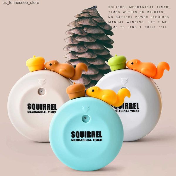 Timers Cute Squirrel Mechanical Kitchen Timer Time Management Countdown Clock Magnetic Kitchen Time Home Decoration J241116