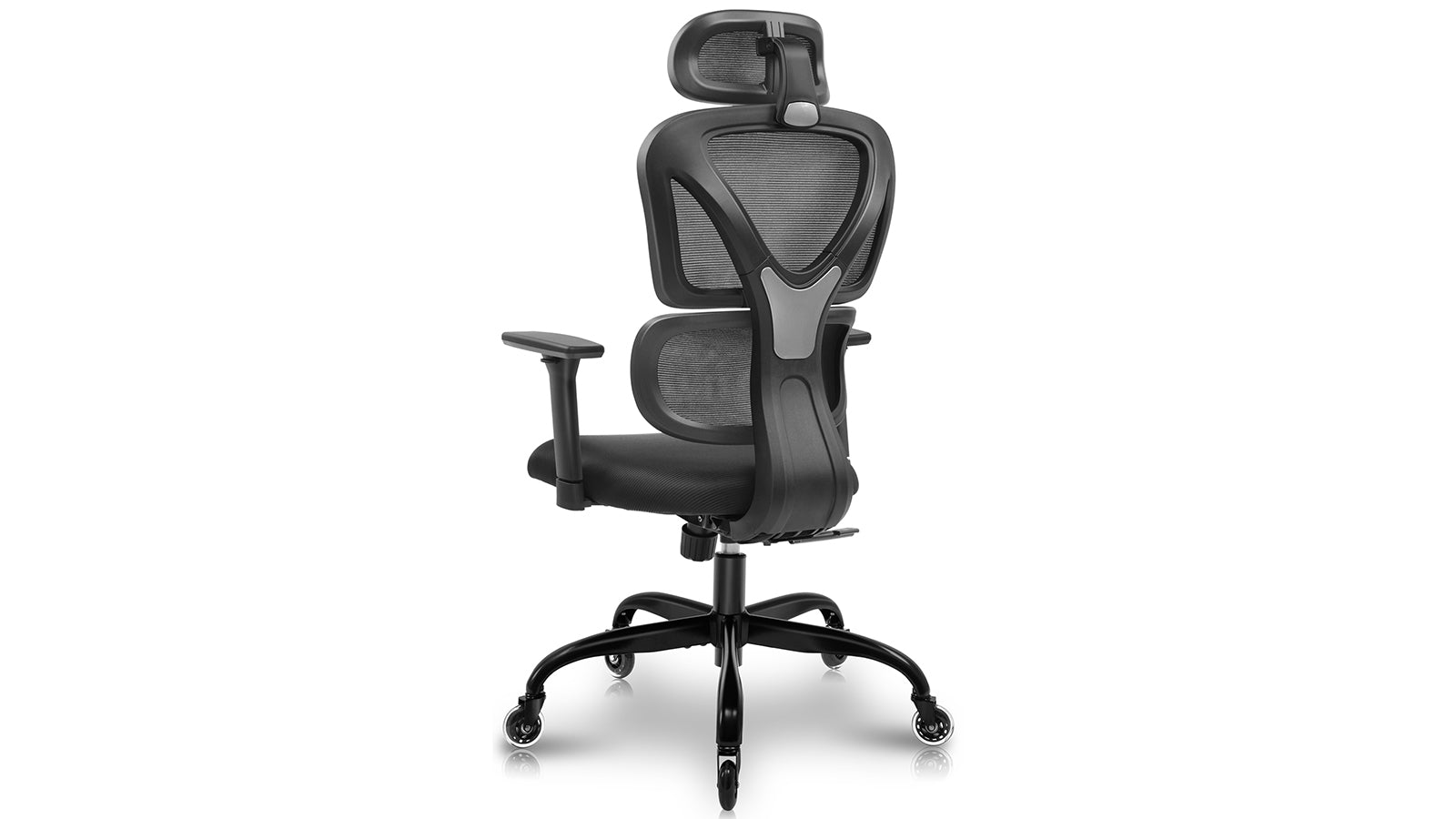 KERDOM FelixKing Ergonomic Chair: for Hard Floor Black - Mute Wheels for Wooden Floor