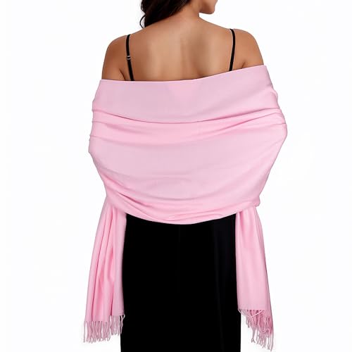 Women Winter Scarf Pashmina Shawls and Wraps for Evening Dresses Shawls for Women Wedding Pink