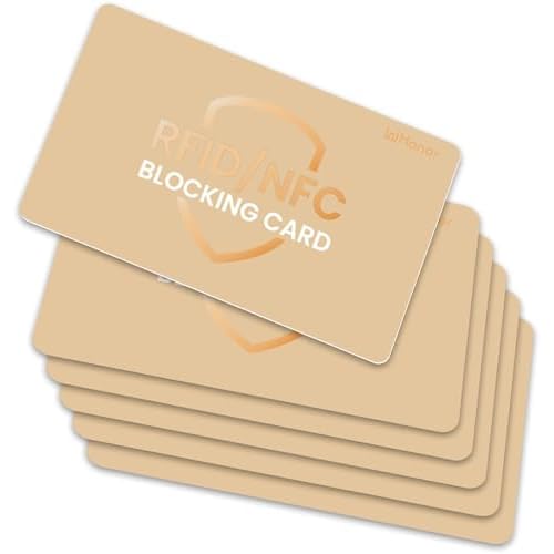 RFID Blocking Card 6 Pack, One Card Protects Entire Wallet, Credit Debit Card Protector, Anti-Theft NFC Contactless Blocker