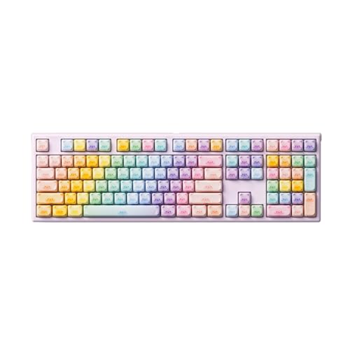 MONSGEEK AKKO MG108B Bunte Katzen Mechanische Tastatur, Hot-Swap-fähige Multi-Mode-Gaming-Tastatur mit vorgeschmierten PBT-Dye-Sub-Mao-Profil-Tastenk