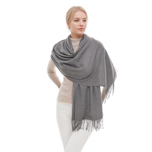 RIIQIICHY Scarf for Women Scarves and Wraps Winter Warm Pashmina Shawl for Cold Weather Grey