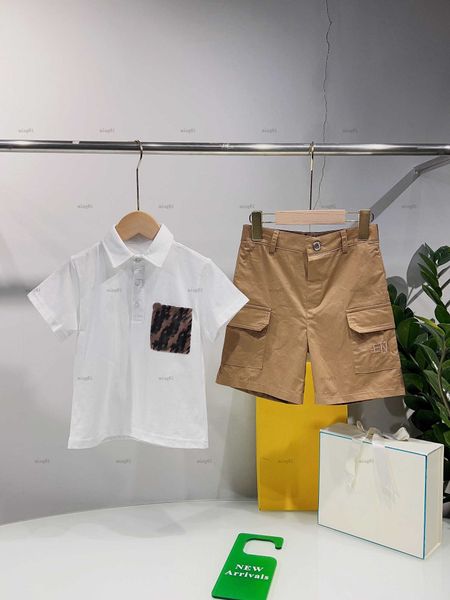 Brand baby T-shirt set Summer tracksuits kids designer clothes Short sleeved POLO shirt and Embroidered letter logo shorts