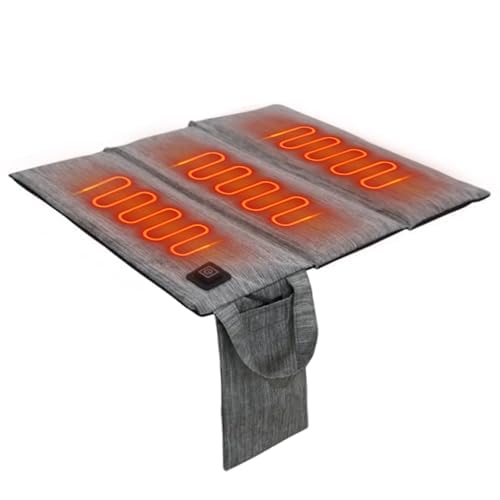 Heated Seat Cushion Foldable USB Heated Seat Cover Pads 3 Mode Adjustable Heating Stadium Seats for Office Outdoor Camping Hiking (NO Power Bank) (Gre