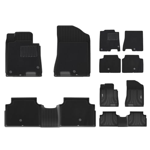 3W Floor Mats & Carpets Fit Sonata (NOT for Hybrid) 2020-2024 2025-Kia K5 2021-2024 2025(Only for FWD Models) with Carpets on Top, All Weather TPE Cus