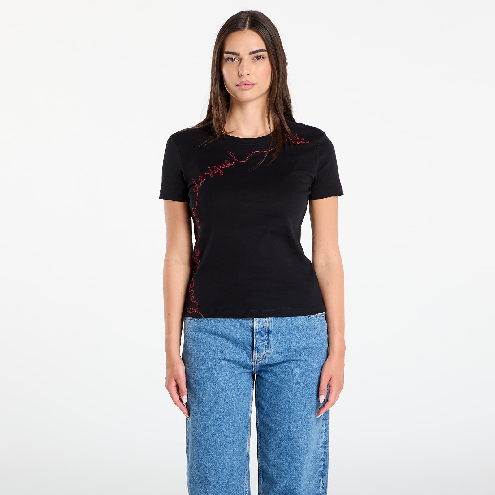 Koszulka Desigual T-Shirt With Embroidered Lettering Black L