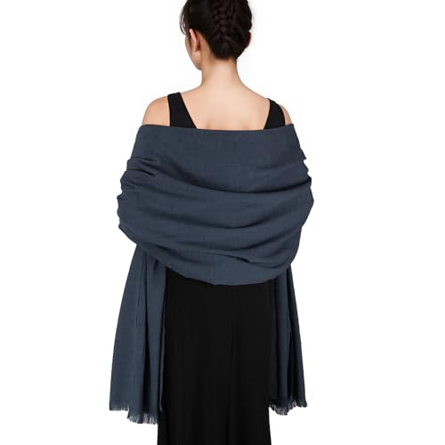 SWAT PANY Pashmina shawls and wraps for Evening Dresses Scarf for Women Winter Shawl Wraps for Women Weedings Navy