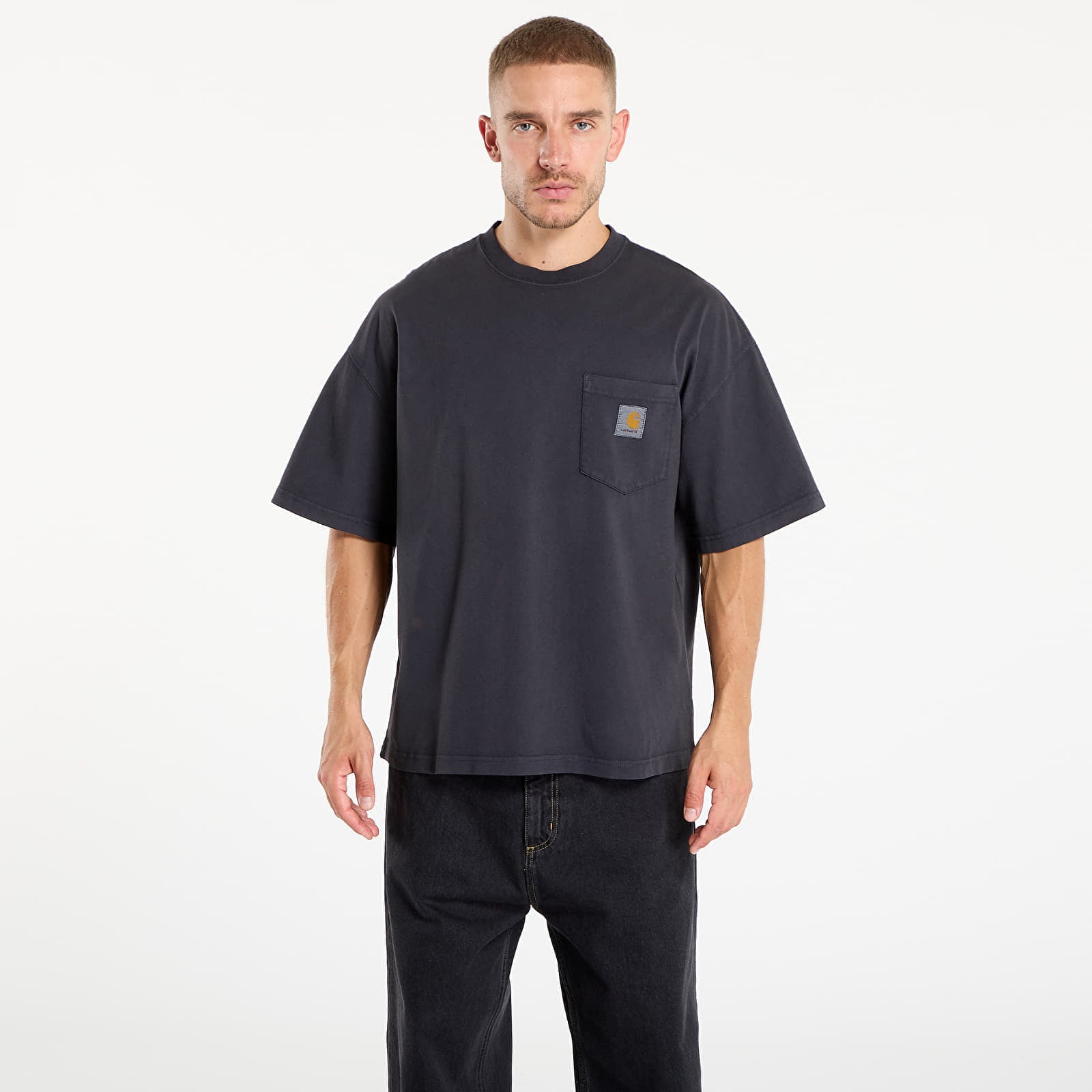 Koszulka Carhartt WIP S-S Hudson Pocket T-Shirt Black Chalk Wash L
