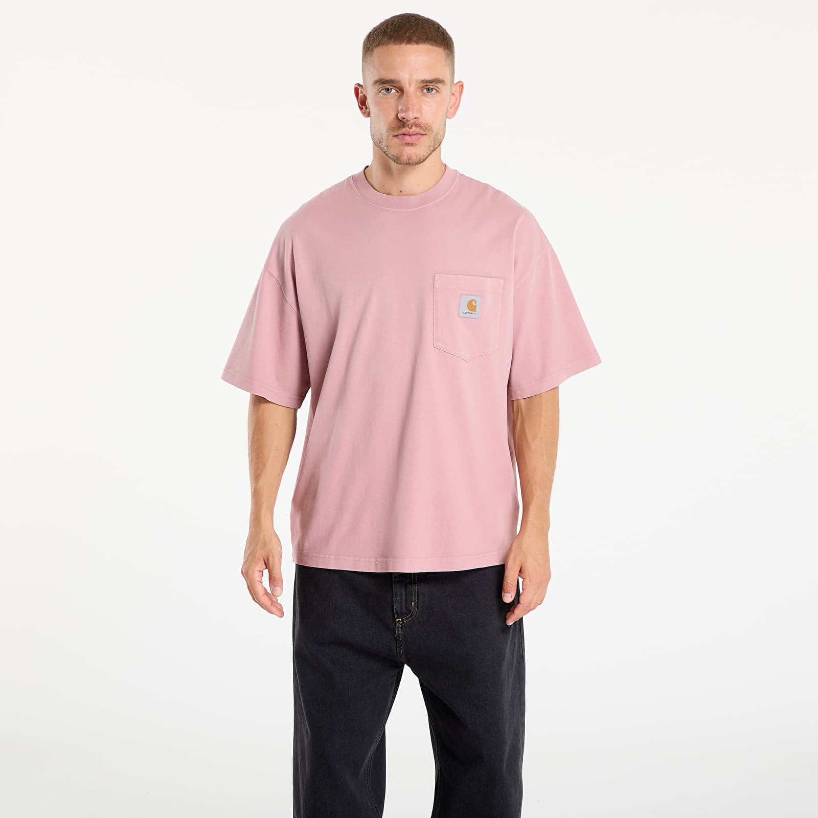 Koszulka Carhartt WIP S-S Hudson Pocket T-Shirt Daphne Chalk Wash S
