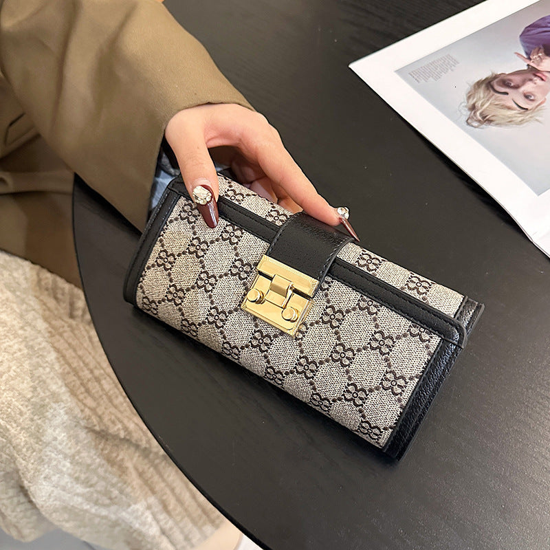 E-Commerce Luxury Wallet Long Clip Card Holder Wallet Two-in-One Women&#039;s Fashion Leather Wallet Long Niche Design Simple Large Capacity Designe