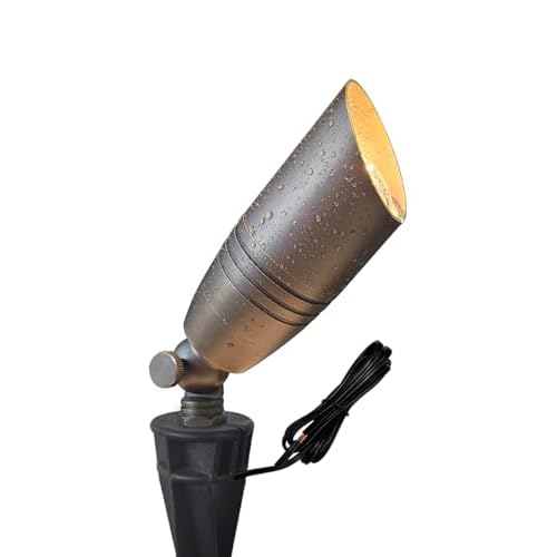 MALORY Brass Landscape Spot Lights 1-Pack Without Bulb(S02), Low Voltage 12V AC-DC Outdoor Spotlights for Yard,Landscape Lighting for Garden and Patio