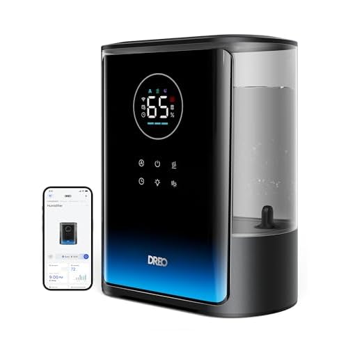Dreo 8L Smart Humidifiers for Bedroom 600ft², 80H Runtime Warm&Cool Supersized Mist Humidifier for Large Room Indoor, Quiet Whole House humidifier fo