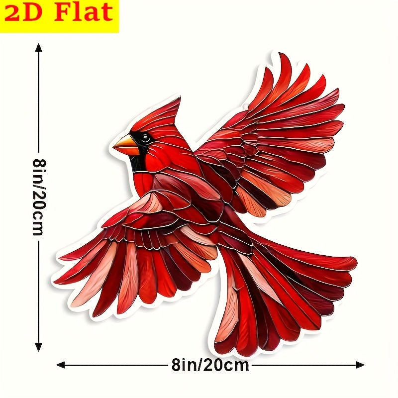 TEMU 2d Flat Bird Suncatcher, Red Bird Suncatcher With Chain, 8x8 Inches, Inspirational Wall Decor, Accent, Winter Festive Ornament, Perfect Gift For