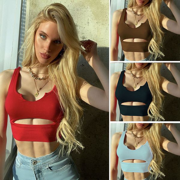 Women&#039;s Tanks & Camis Europe and the United States Hollow out U collar slim body with short vest