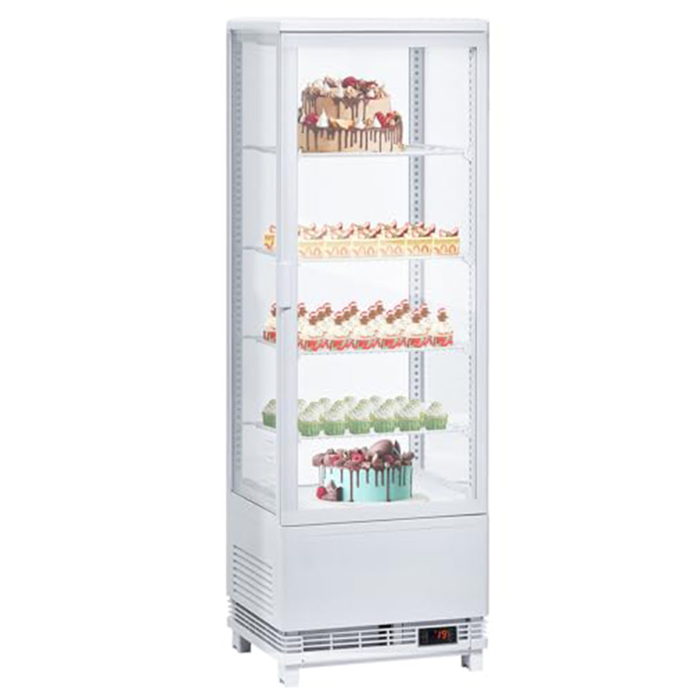 Garvee 118L-4.2 Cu.FT Commercial Cake Display Refrigerator, Single-Door Merchandiser with LED Lighting, Double-Layered Glass for Home Store Gym Bar