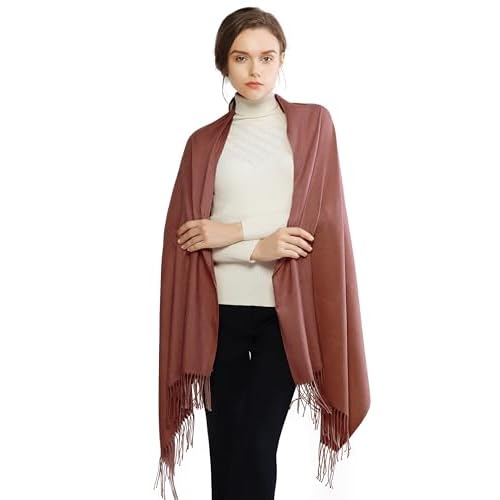 RIIQIICHY Women's Scarf Pashmina Shawls and Wraps for Evening Dress Bridesmaid Wedding Bridal Winter Warm Long Large Scarves Rust