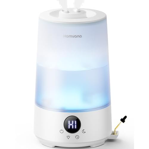 Homvana 3.6L Cool Mist Humidifiers for Bedroom, Large Room, Home, Whole House, Office, Living Room, 34H Top Fill Easy to Clean, Humidifier for Baby, N