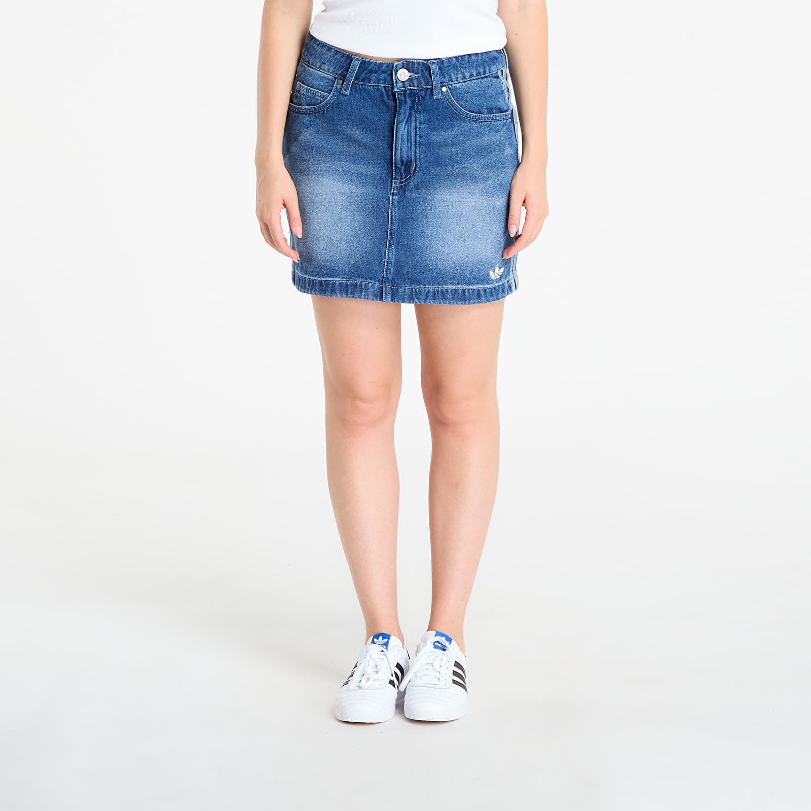 adidas 3-Stripes Denim Mini Skirt Indigo Denim 34