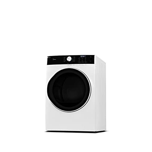 Midea MLG45N1AWW Gas Dryer with Stainless Steel, Front Load Matching, Sensor Dry, Wrinkle Care, Touch Control, 10 Total Cycles, 8.0 Cu.ft, White
