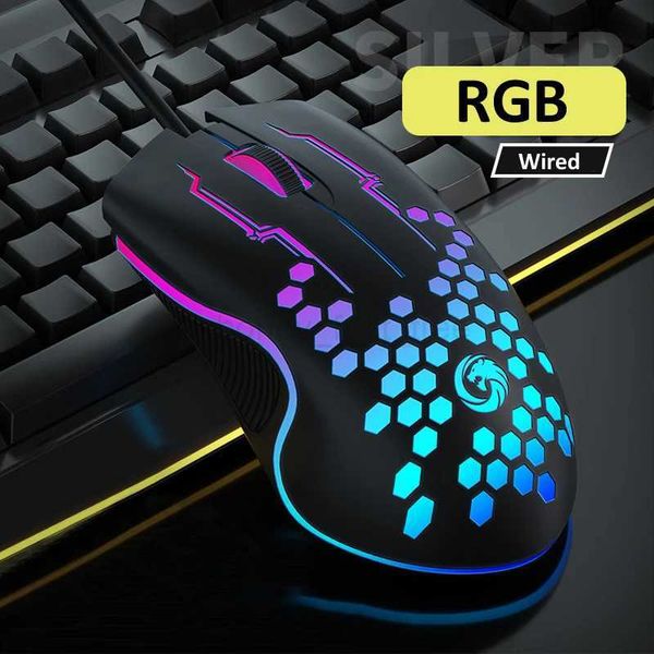 Mute Wired Gaming Mouse 1000 DPI Optical 3 Button USB Mouse With RGB BackLight Mute Mice for Desktop Laptop Computer Gamer MouseM240725