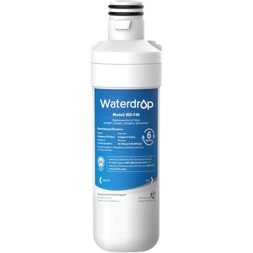 Waterdrop LT1000PC ADQ747935 MDJ64844601 Refrigerator Water Filter, Replacement for LG® LT1000P®, ADQ74793501, ADQ74793502, 46-9980, 9980, LFXC24796