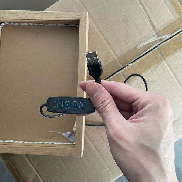 Genshin Lmpact DIY Custom Lamp LED Light Acrylic Painting USB Night Light 3 Colour Bedroom Creative Photo Frame Christmas Gift