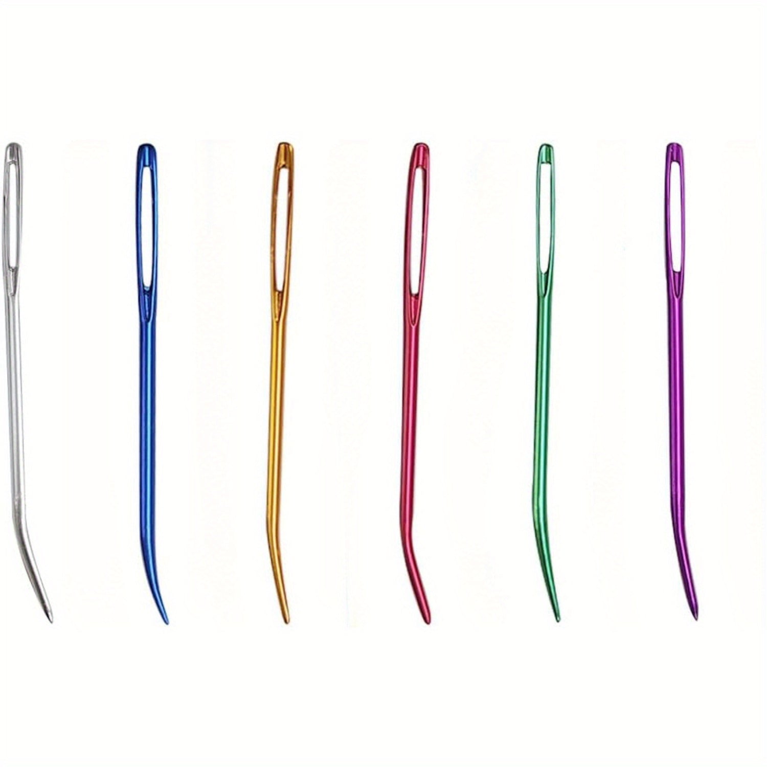 TEMU 6pcs Tapestry Needles - Bent Tip Darning Needles For Crochet, Knitting, Weaving, And Yarn Crafting