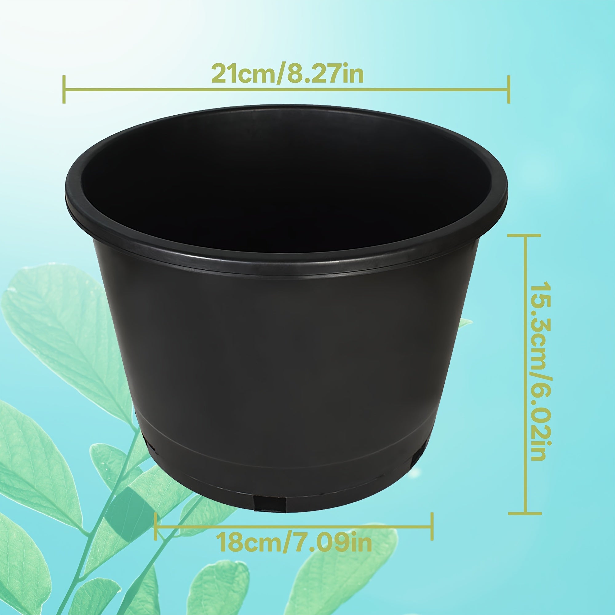 TEMU Wflnhb 10-pack 2 Gallon- 5 Gallon- 15 Gallon Short Black Nursery Pot Planter Grower Flower Pot Garden Seedling Planters Containers, Plastic